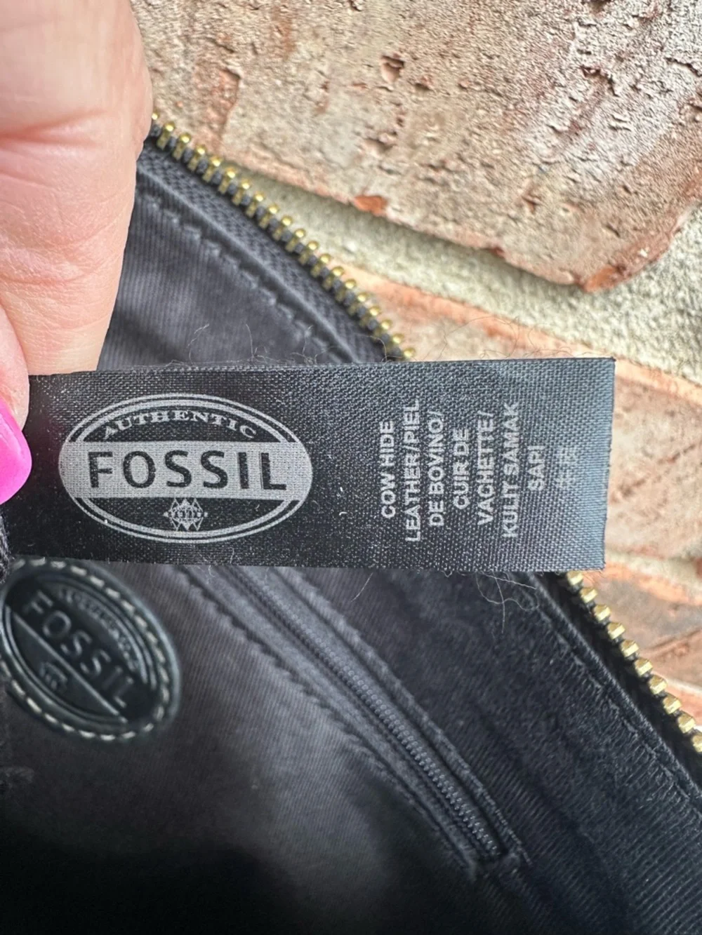 Fossil Vickery Crossbody Black Leather Bag Adjustable Straps Zipper #ZB6465 0215 - Picture 9 of 12